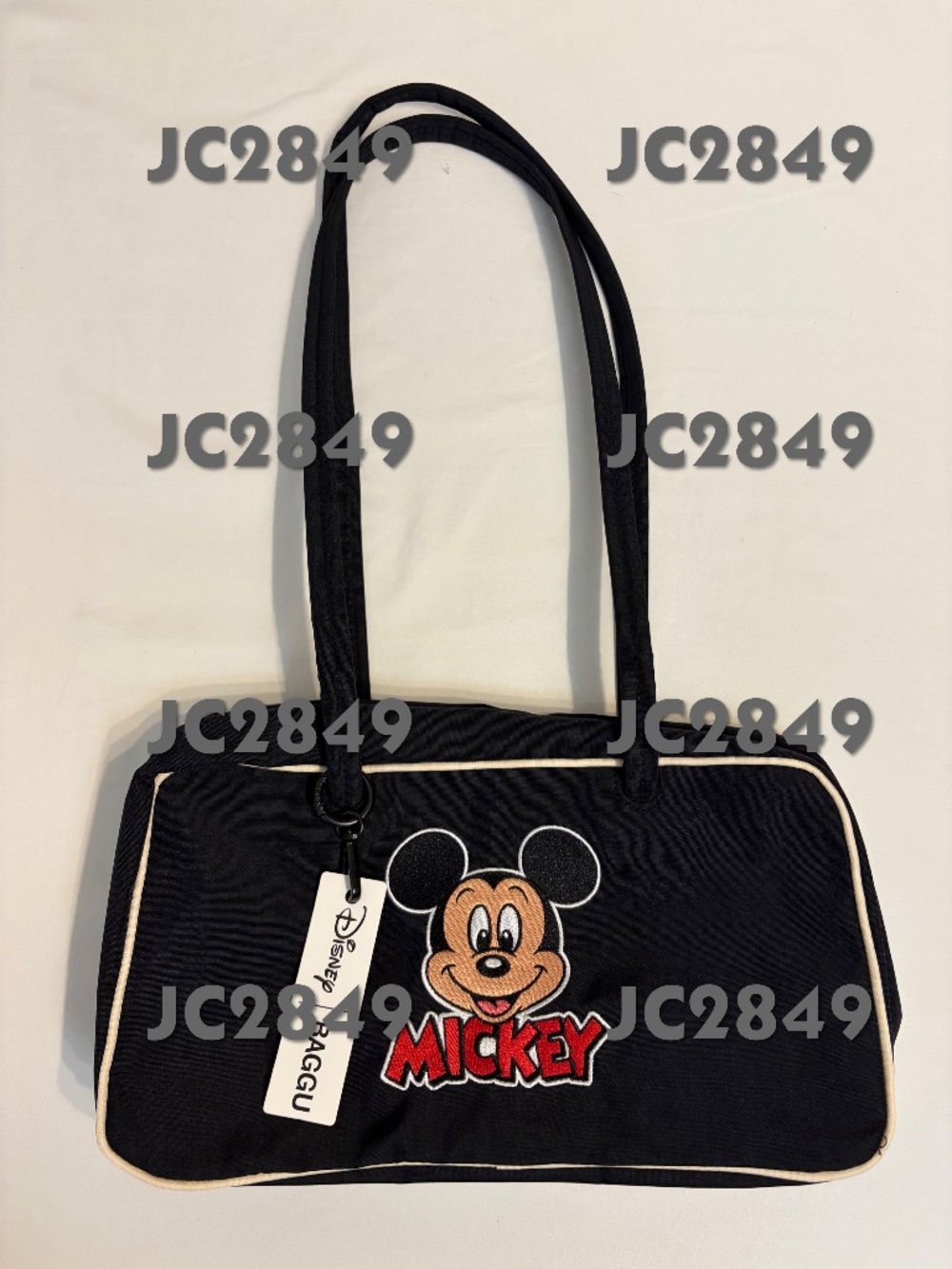 NWT BAGGU Nylon Bowler Bag (Embroidered Mickey Mouse Club)